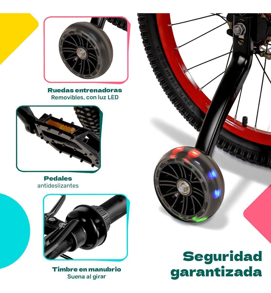Bicicleta Infantil Rodada 20 Ni os Bici Color Rojo Luces Led Tama o Del Cuadro L-2