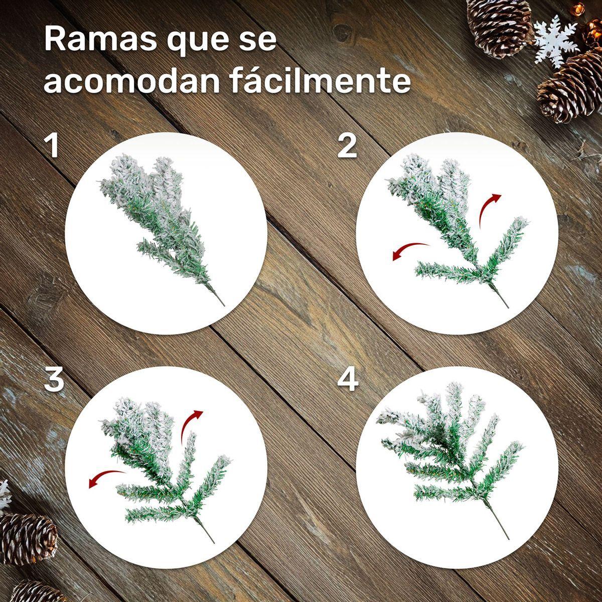 Arbol Navidad Nevado 1.6m Pino Artificial 400 Ramas Nevado-4