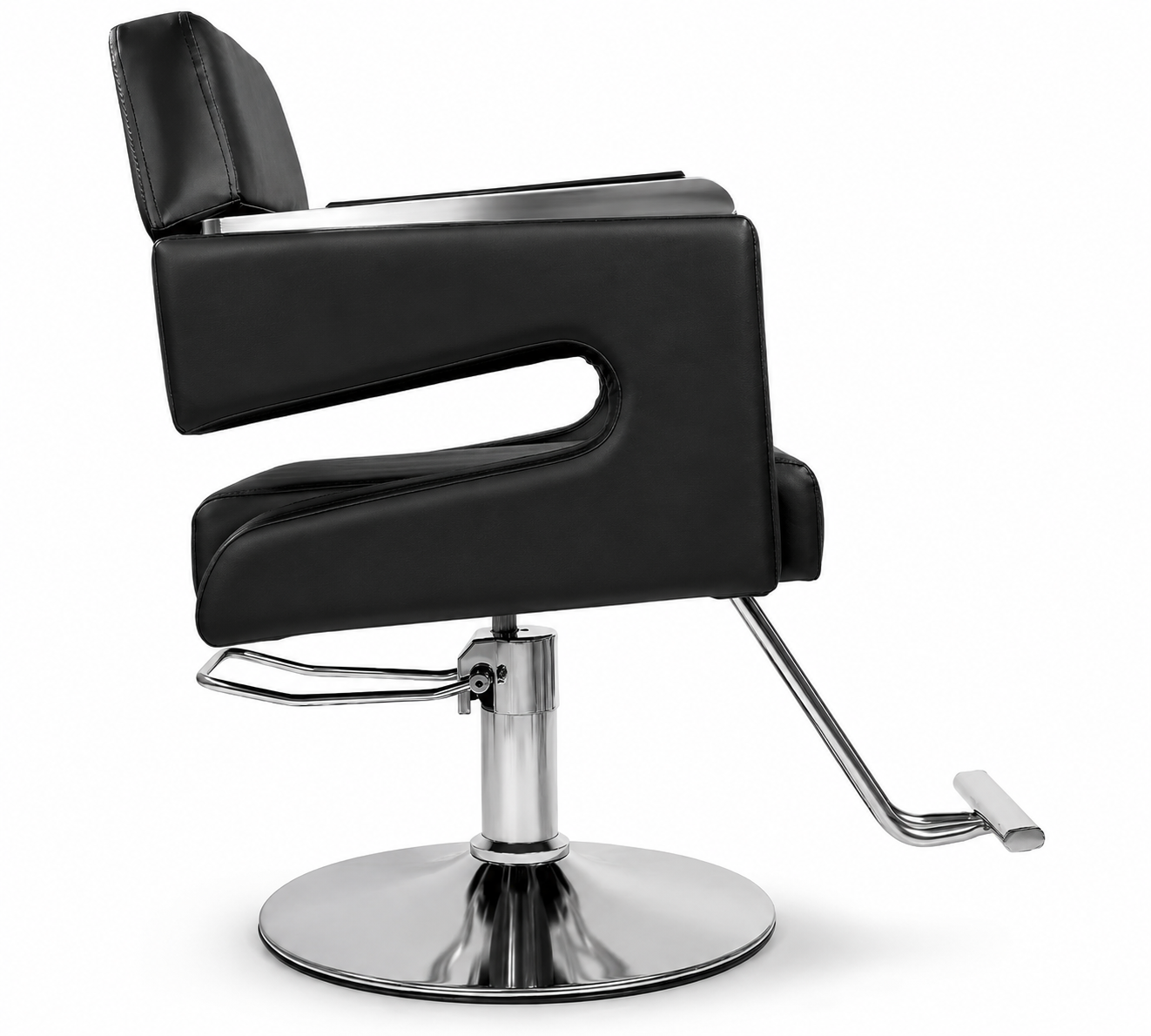 Silla Barber a Hidr ulica Ajustable Giro 360 Apoyapi s 150 Kg Color Negro-1