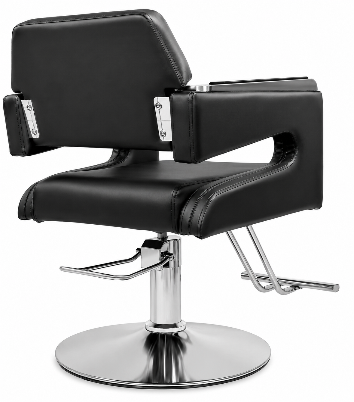 Silla Barber a Hidr ulica Ajustable Giro 360 Apoyapi s 150 Kg Color Negro-3