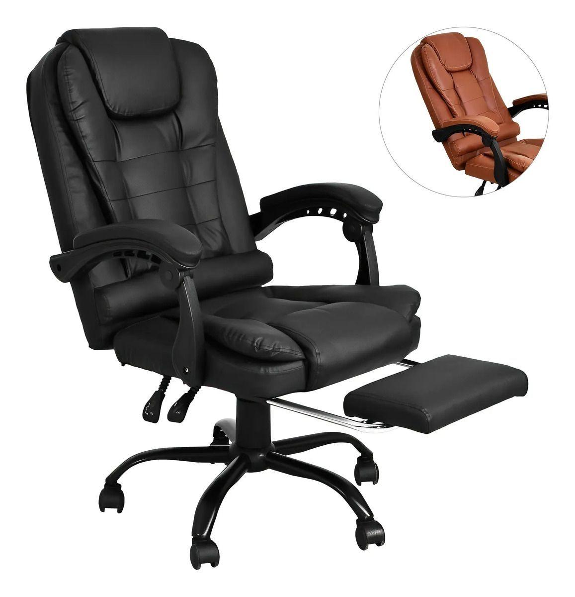 Silla de Escritorio de Oficina Ejecutiva  Giratoria Doble Masaje  o Vinipiel-3