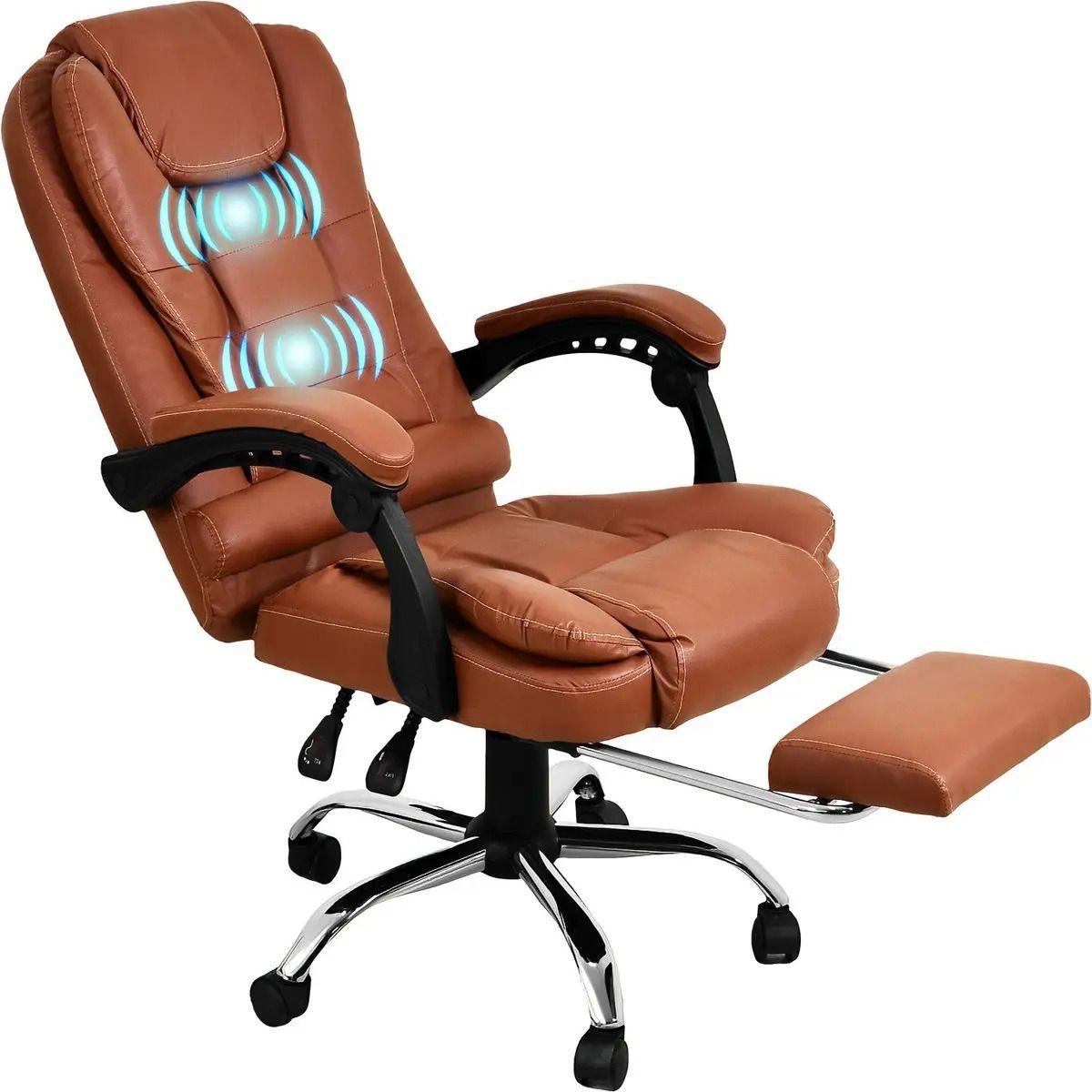 Silla de Escritorio de Oficina Ejecutiva  Giratoria Doble Masaje  o Vinipiel-0