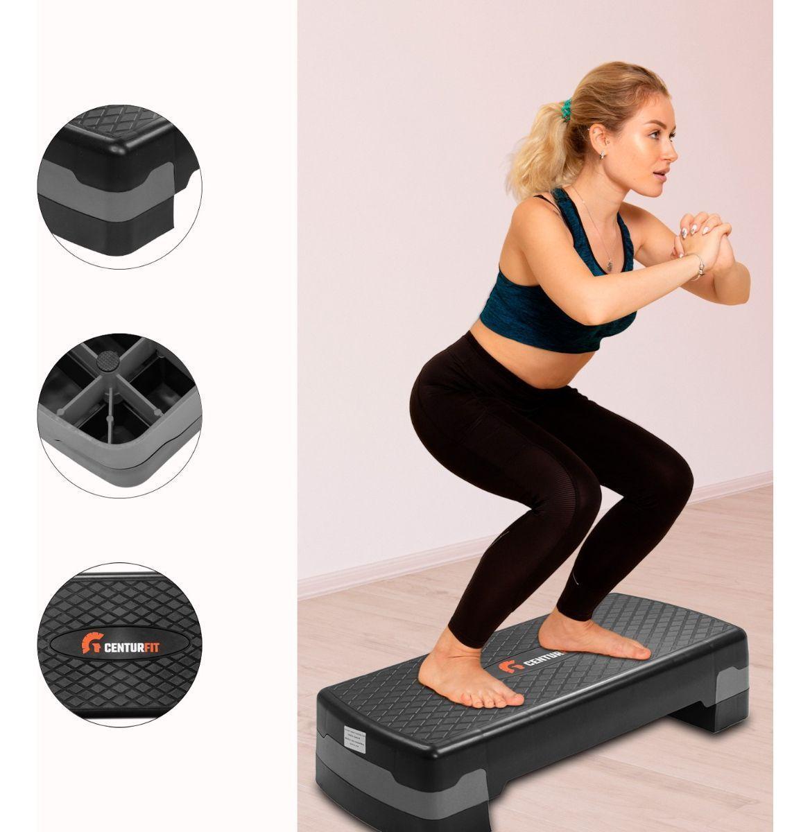 Step Banco Aerobics Fitness Crosfit 9.5 A 15 Cm Ajustable Color Gris-3