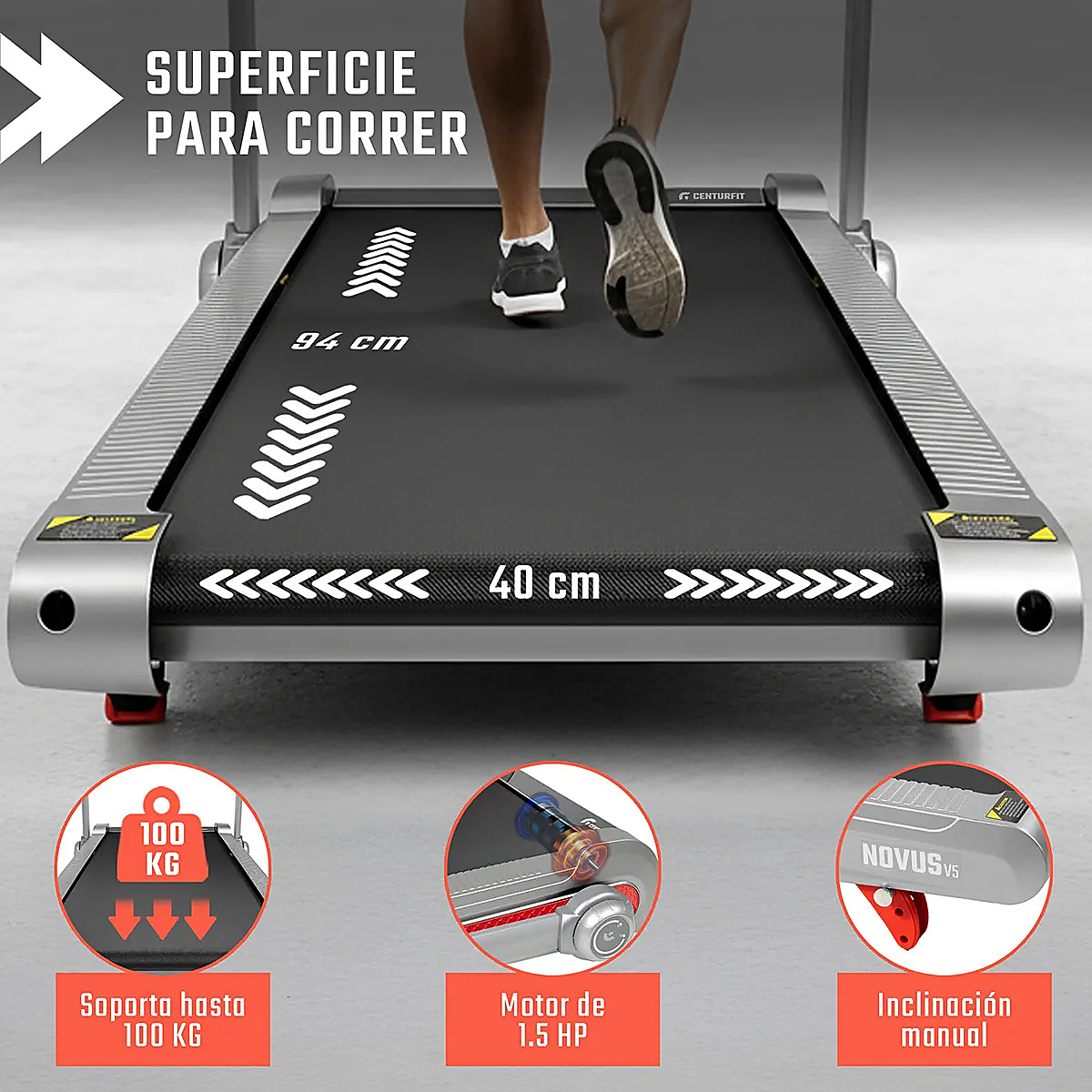 Trotadora Eléctrica Centurfit 1.5 Hp Walkingpad 8 Km/h-3