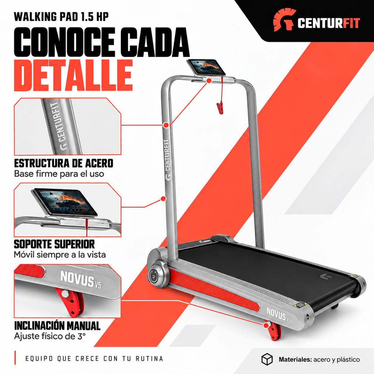 Trotadora Eléctrica Centurfit 1.5 Hp Walkingpad 8 Km/h-2