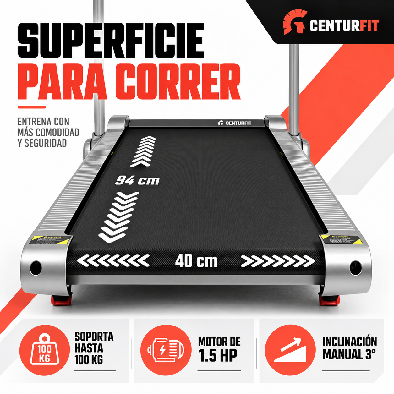 Trotadora Eléctrica Centurfit 1.5 Hp Walkingpad 8 Km/h-5
