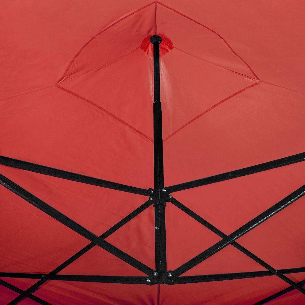 Toldo Plegable 2x2 Carpa Impermeable Protección UV Rojo-3