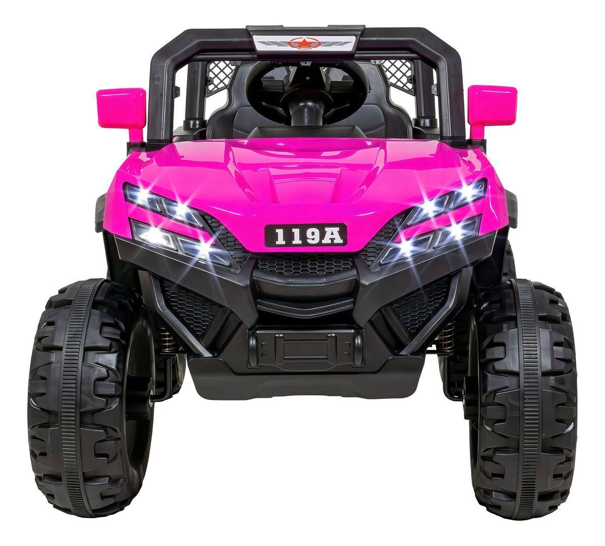 AUTO A BATERIA  Buggy Electrico Luces Musica Usb Control 12V ROSADA-3