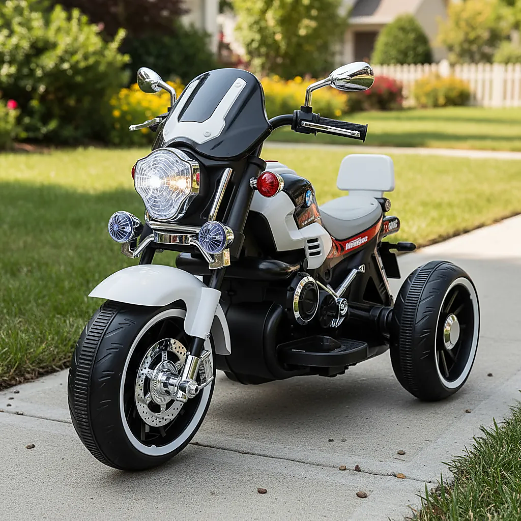 Montable Electrico Motocicleta 12v Niños 2-8 Años Bluetooth Color Blanco-1