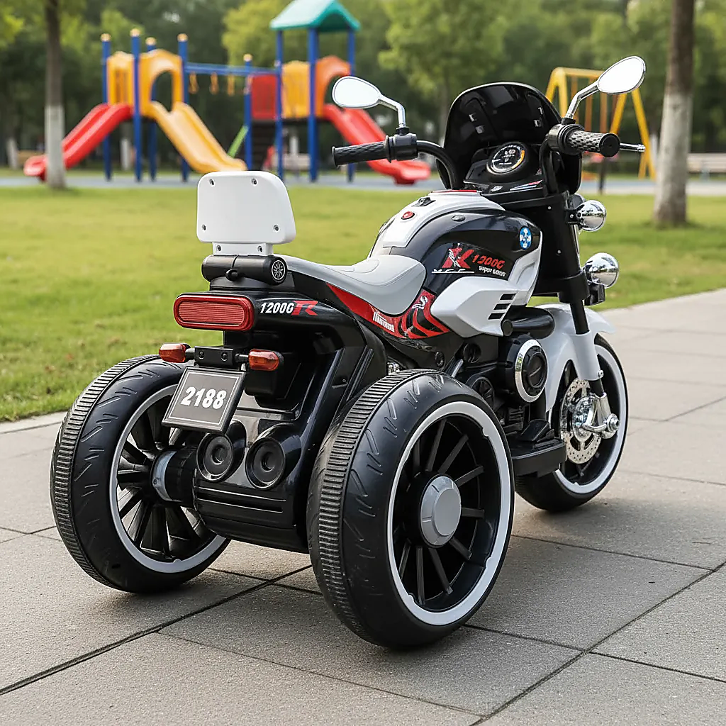 Montable Electrico Motocicleta 12v Niños 2-8 Años Bluetooth Color Blanco-4