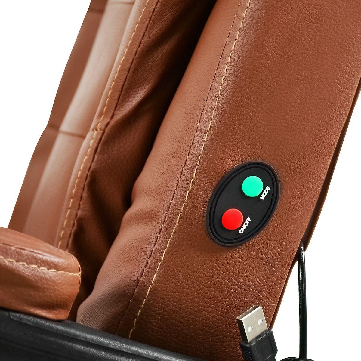 Silla Oficina Ejecutiva Escritorio Giratoria Doble Masaje Color Café Material Del Tapizado Vinipiel-3