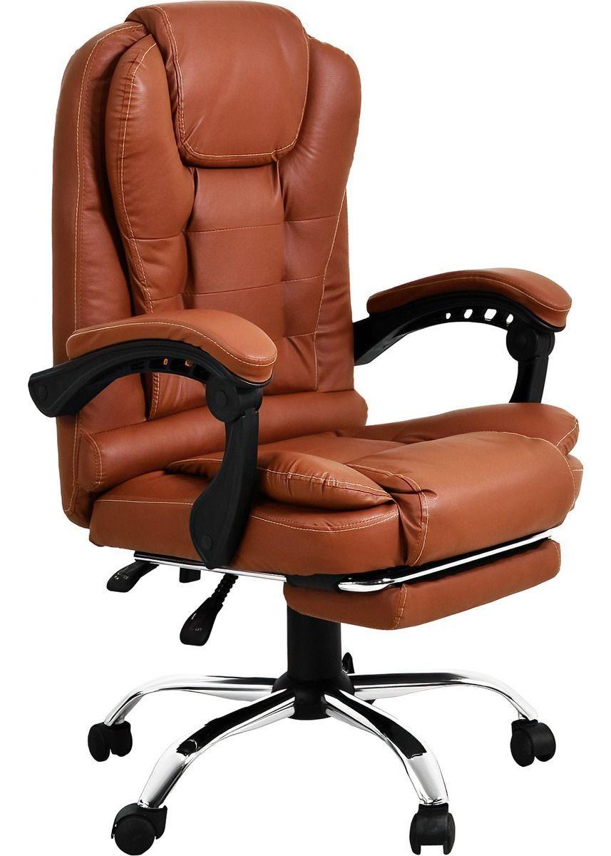 Silla Oficina Ejecutiva Escritorio Giratoria Doble Masaje Color Café Material Del Tapizado Vinipiel-4
