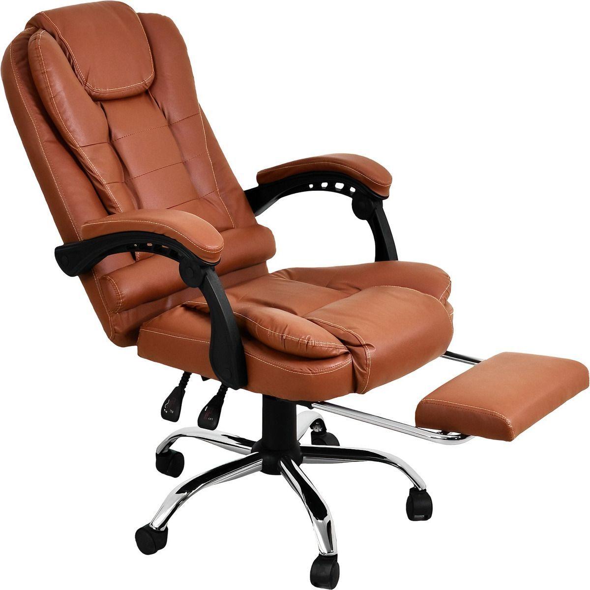 Silla Oficina Ejecutiva Escritorio Giratoria Doble Masaje Color Café Material Del Tapizado Vinipiel-5