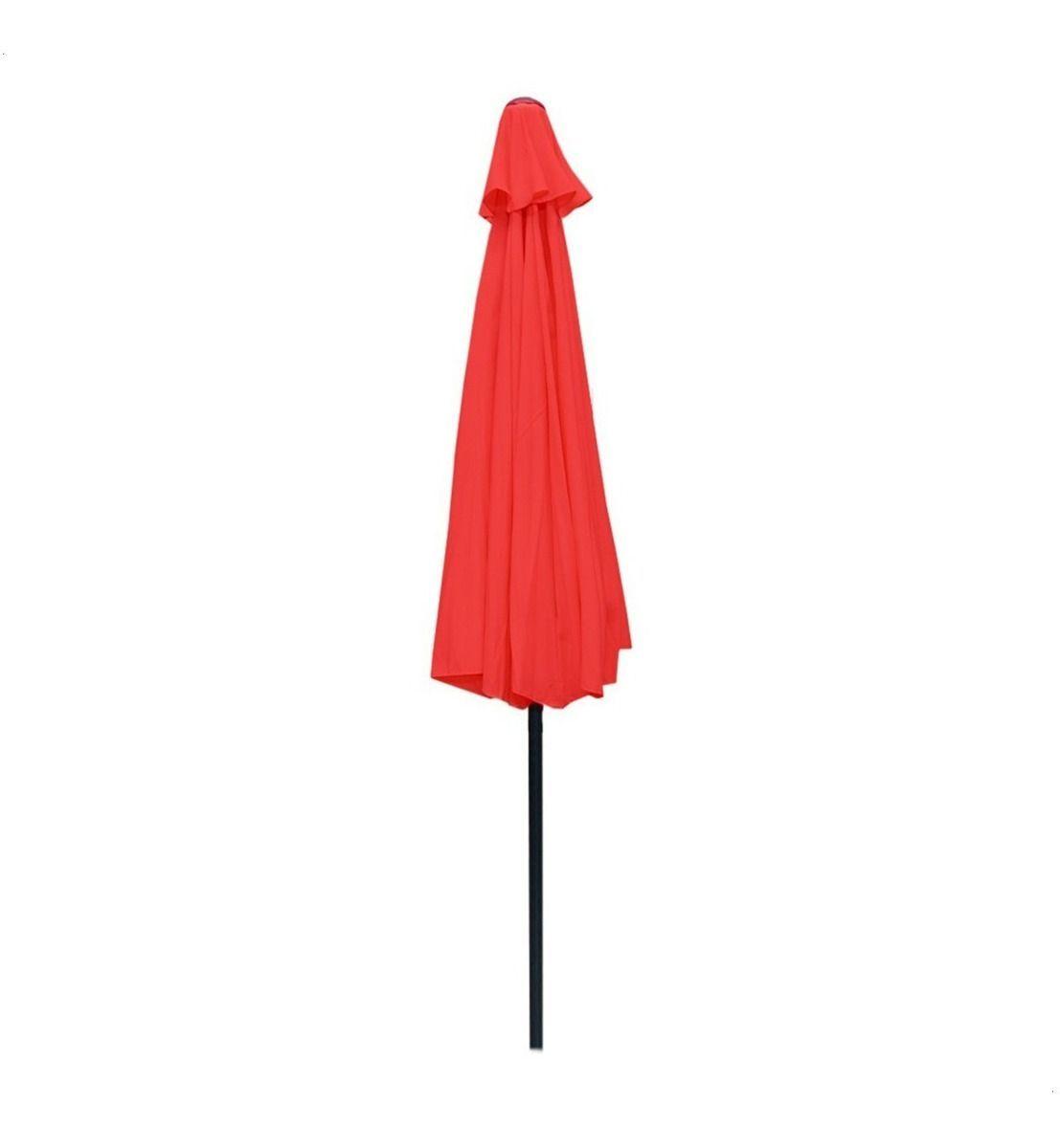 Quitasol 2,7 mt Rojo Ajustable Plegable Redondo -2