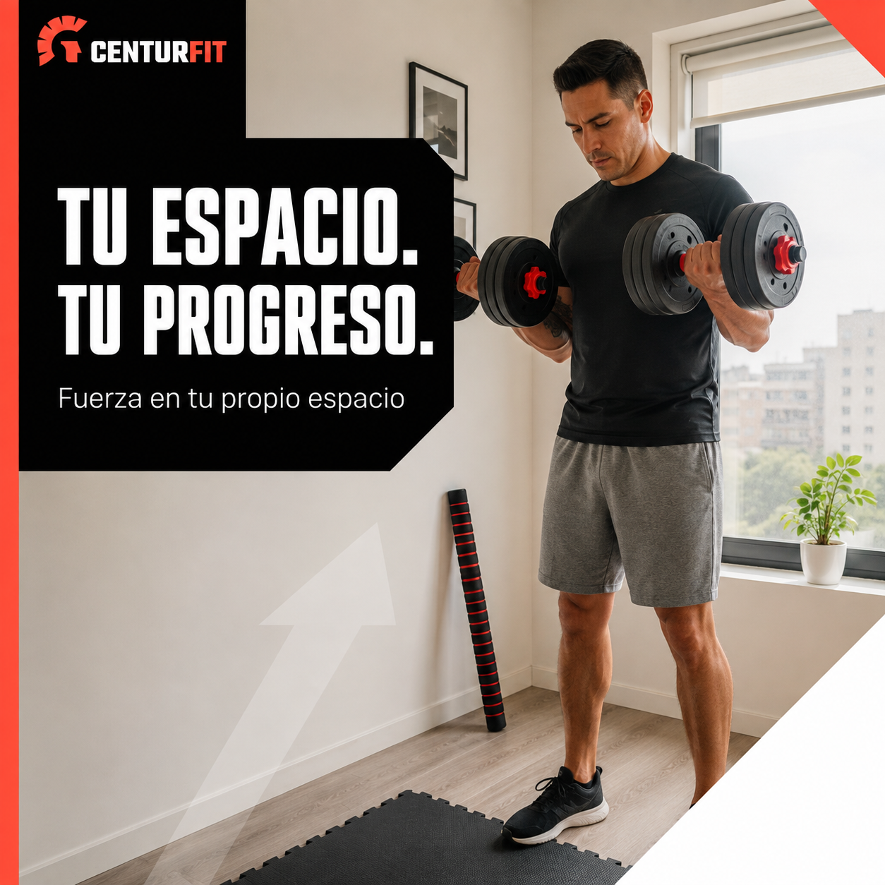 Set Mancuernas Barra Ajustables 20 Kg 3 En 1 rojo -8