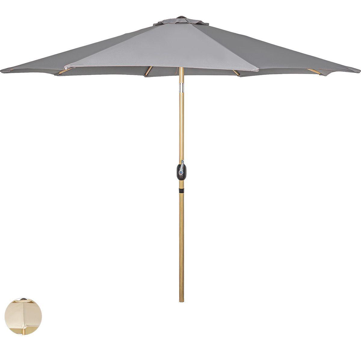 Quitasol Madera 2.7 Metros Grande Para Terraza Gris-4