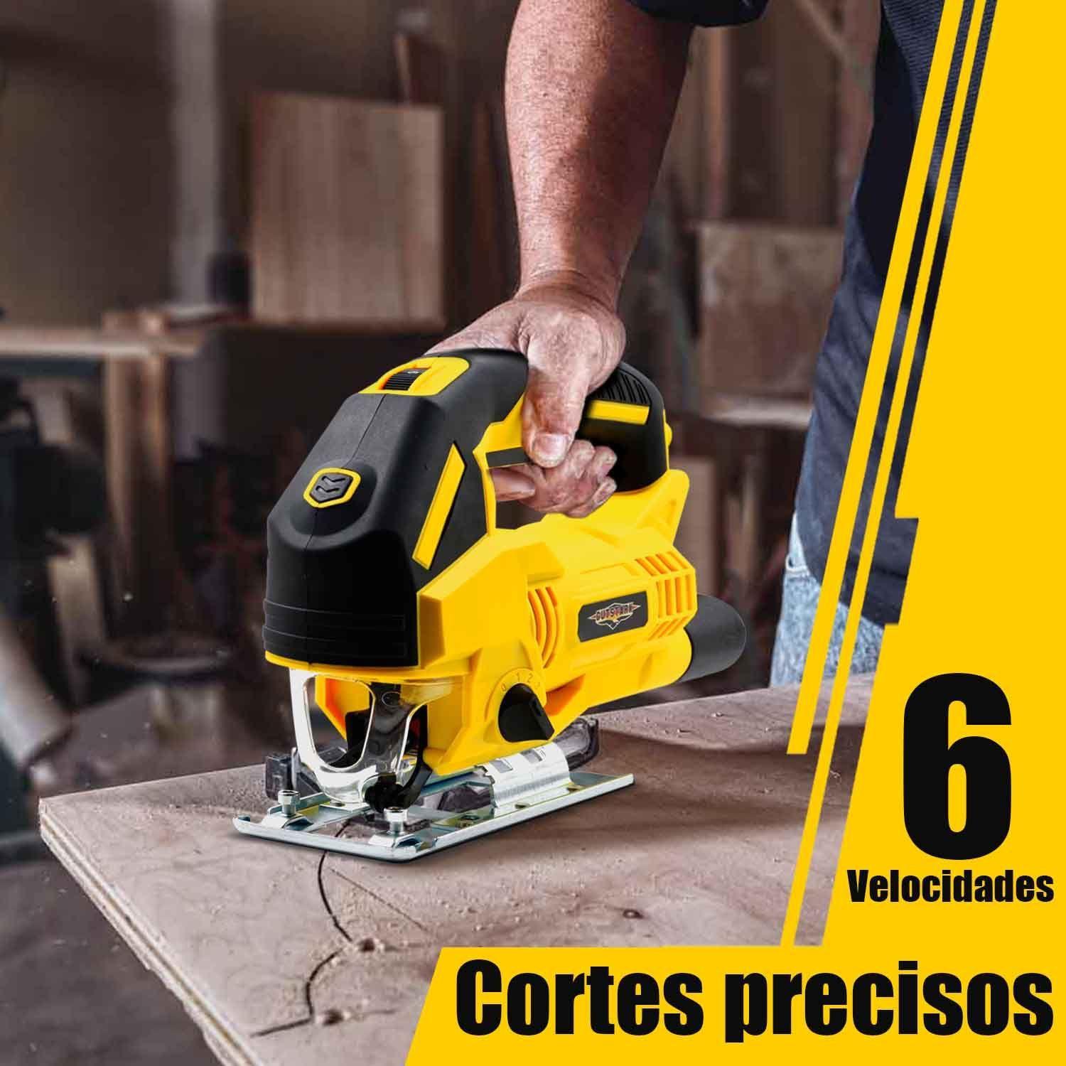 Sierra Caladora 6 Velocidades 710w Luz LED 65mm Madera Metal-6