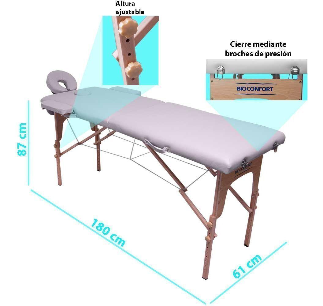 Camilla Masaje 2 Cuerpos Plegable Portatil Spa Beige-6
