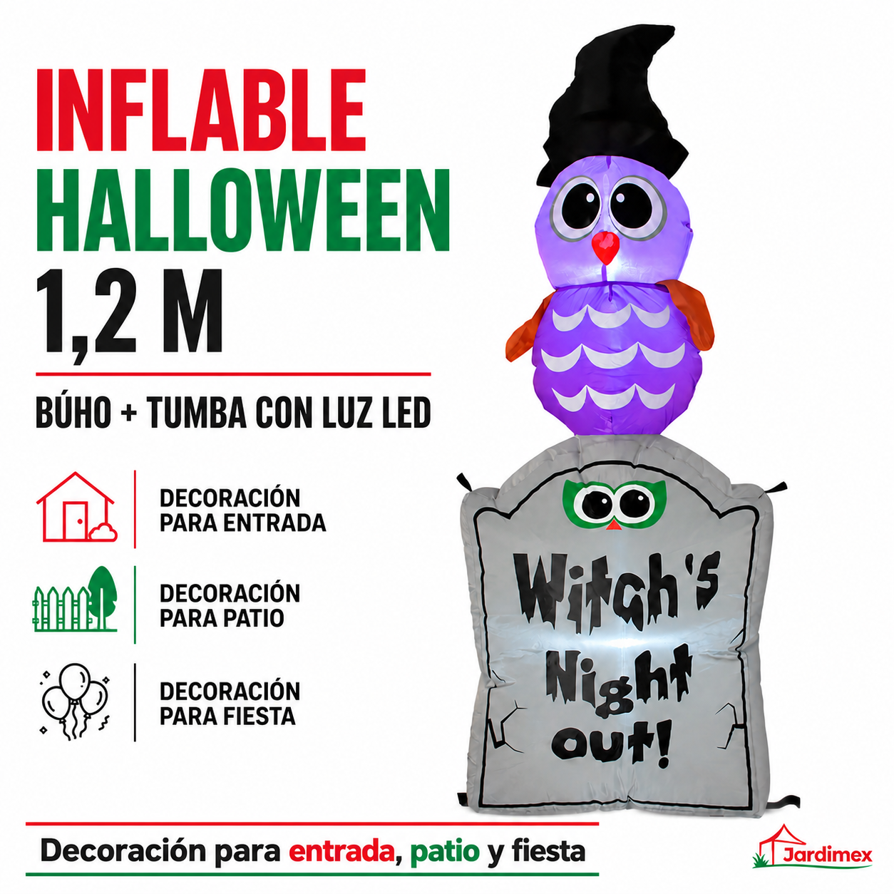 Inflable Halloween 120 Cm Tumba Fantasma Led 1.2 M-1