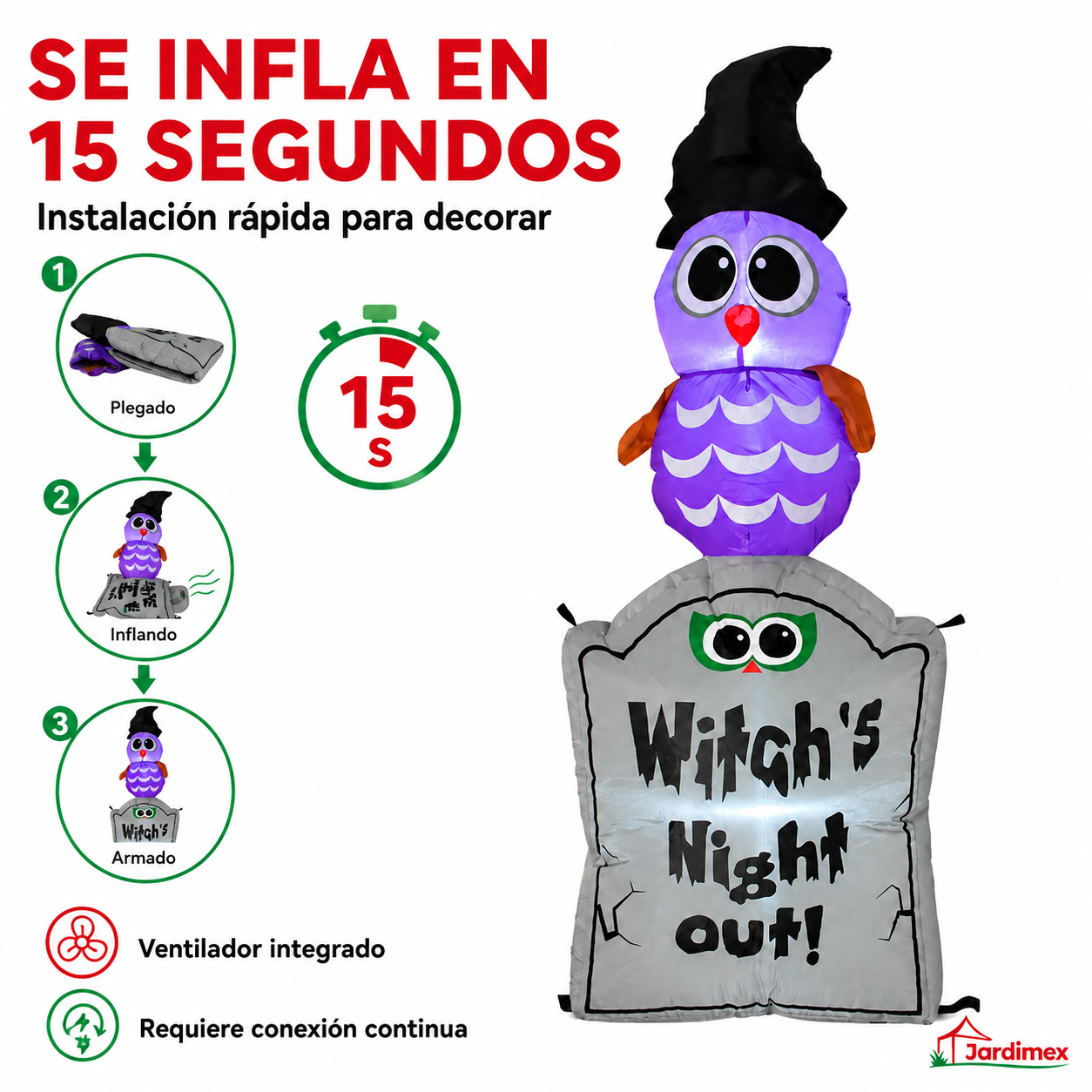 Inflable Halloween 120 Cm Tumba Fantasma Led 1.2 M-3