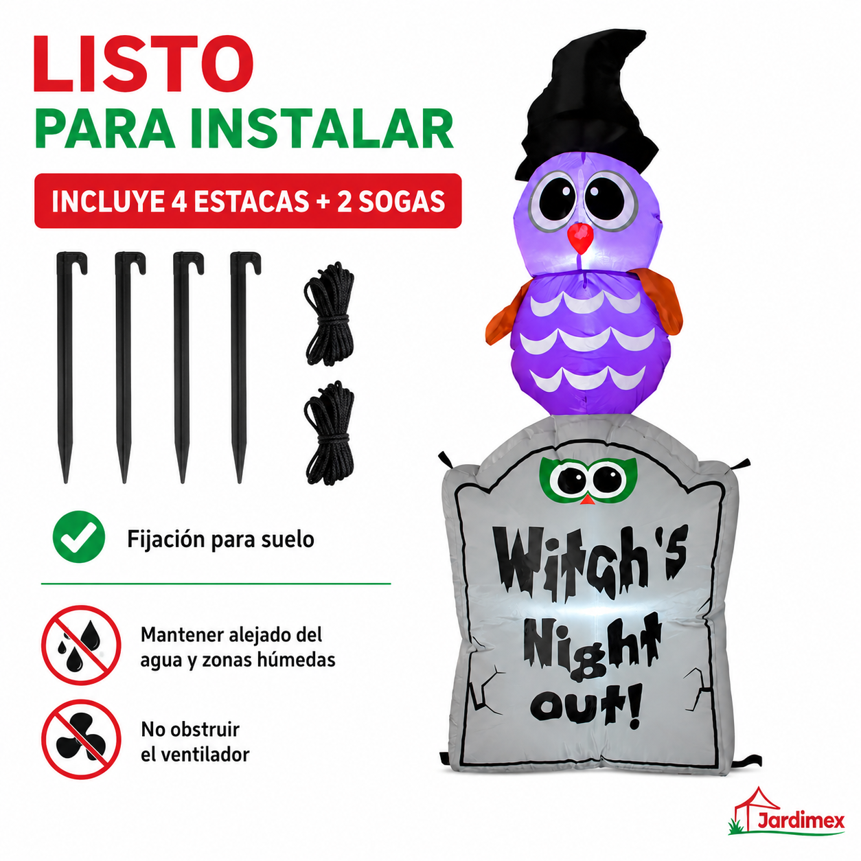 Inflable Halloween 120 Cm Tumba Fantasma Led 1.2 M-5