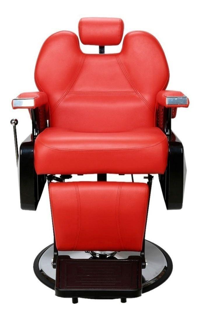 Peluqueria Barbero Sillon Hidraulico Profesional Rojo-2