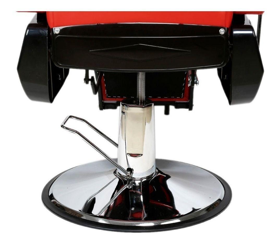 Peluqueria Barbero Sillon Hidraulico Profesional Rojo-5