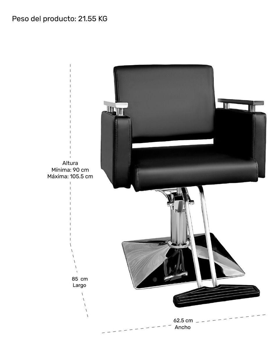 Silla Sillon Barberia Estetica Hidraulico De Respaldo Fijo-5