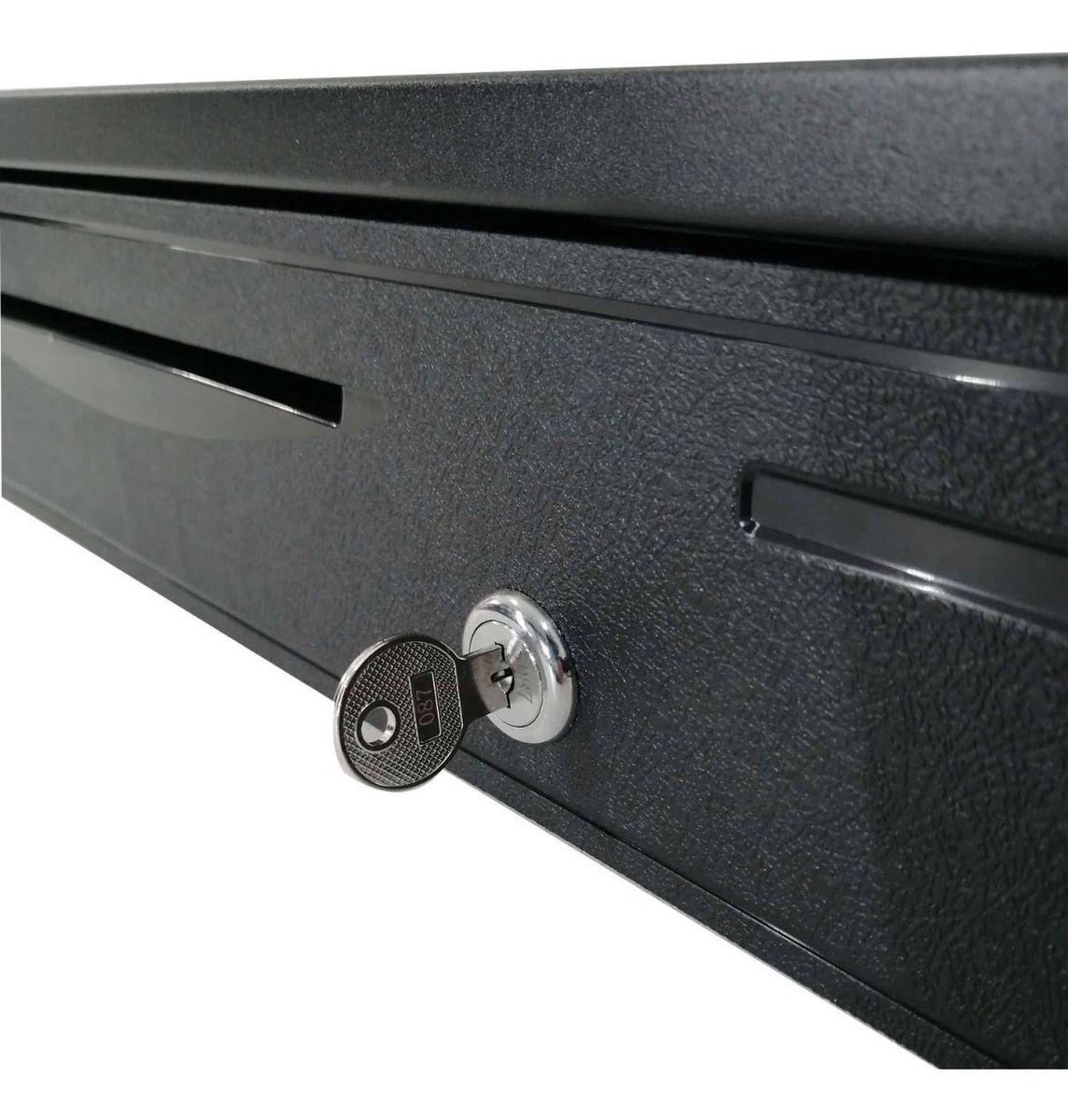 Caja Gaveta Dinero Metalica Registradora Apertura Electronica 5 Billetes 2 Llave-2