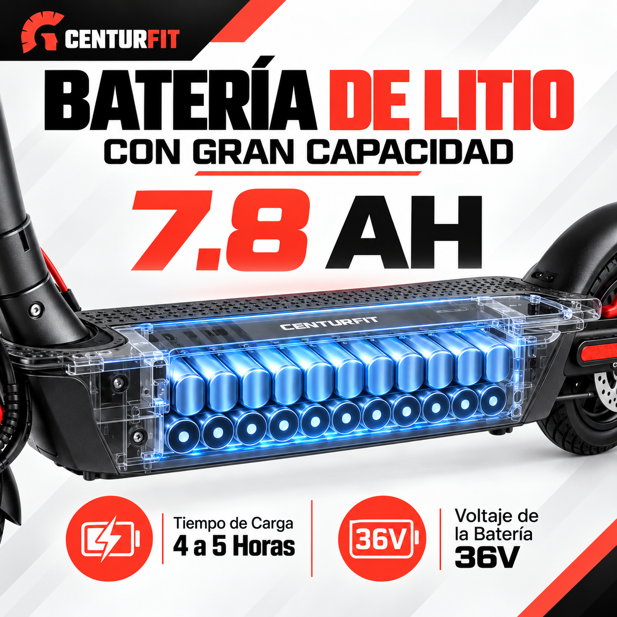 Scooter Electrico Plegable E-be Lx30 Monopatin 32km Led 500w Color Negro-5