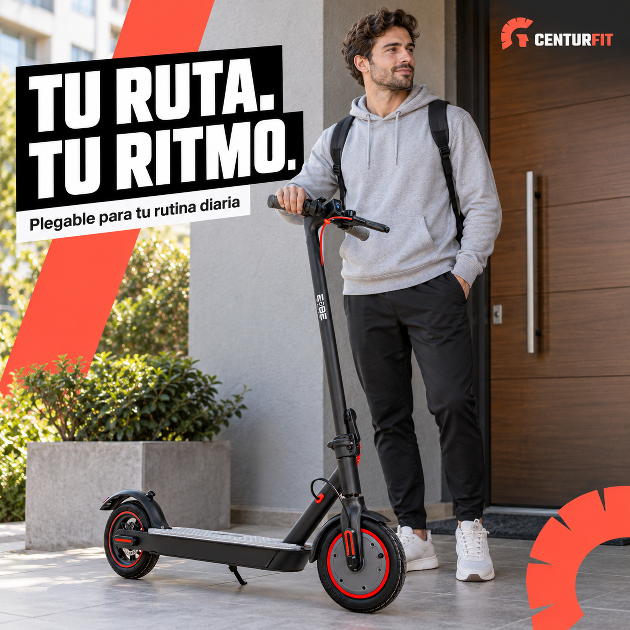 Scooter Electrico Plegable E-be Lx30 Monopatin 32km Led 500w Color Negro-8