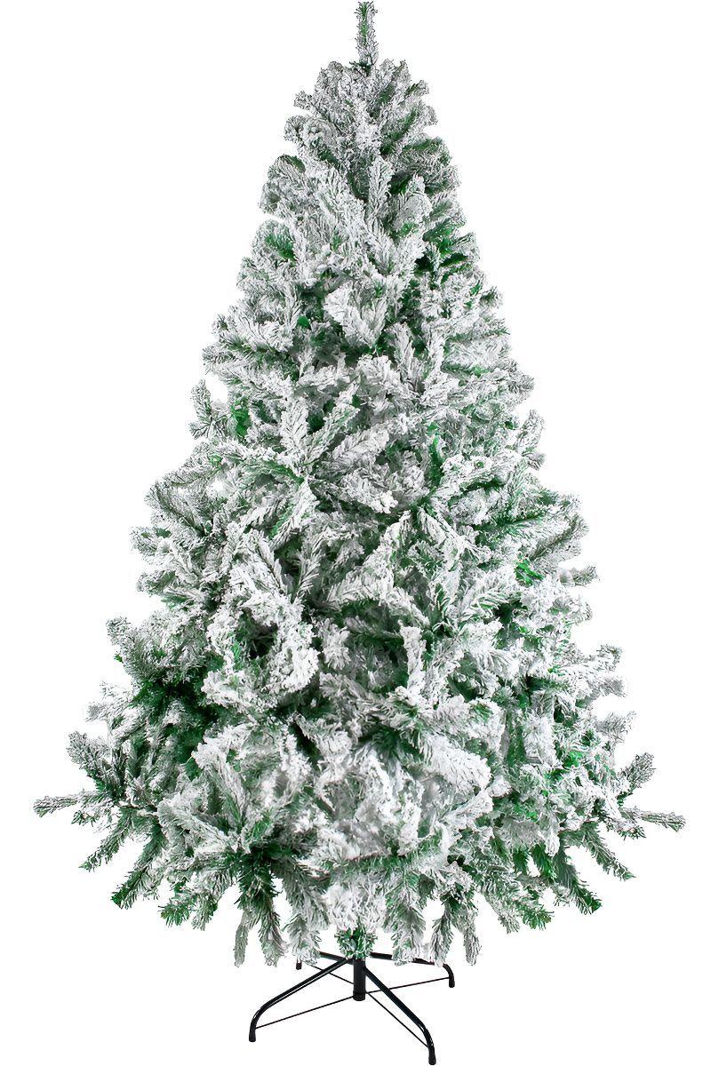 Arbol Navidad Nevado 1.96m Pino Copos De Nieve Verde Nevado-0