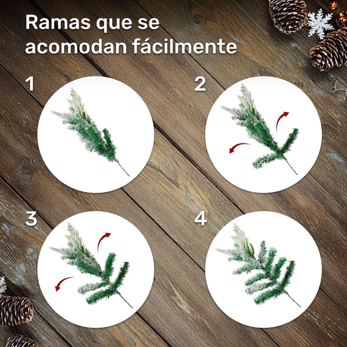 Arbol Navidad Nevado 1.96m Pino Copos De Nieve Verde Nevado-4