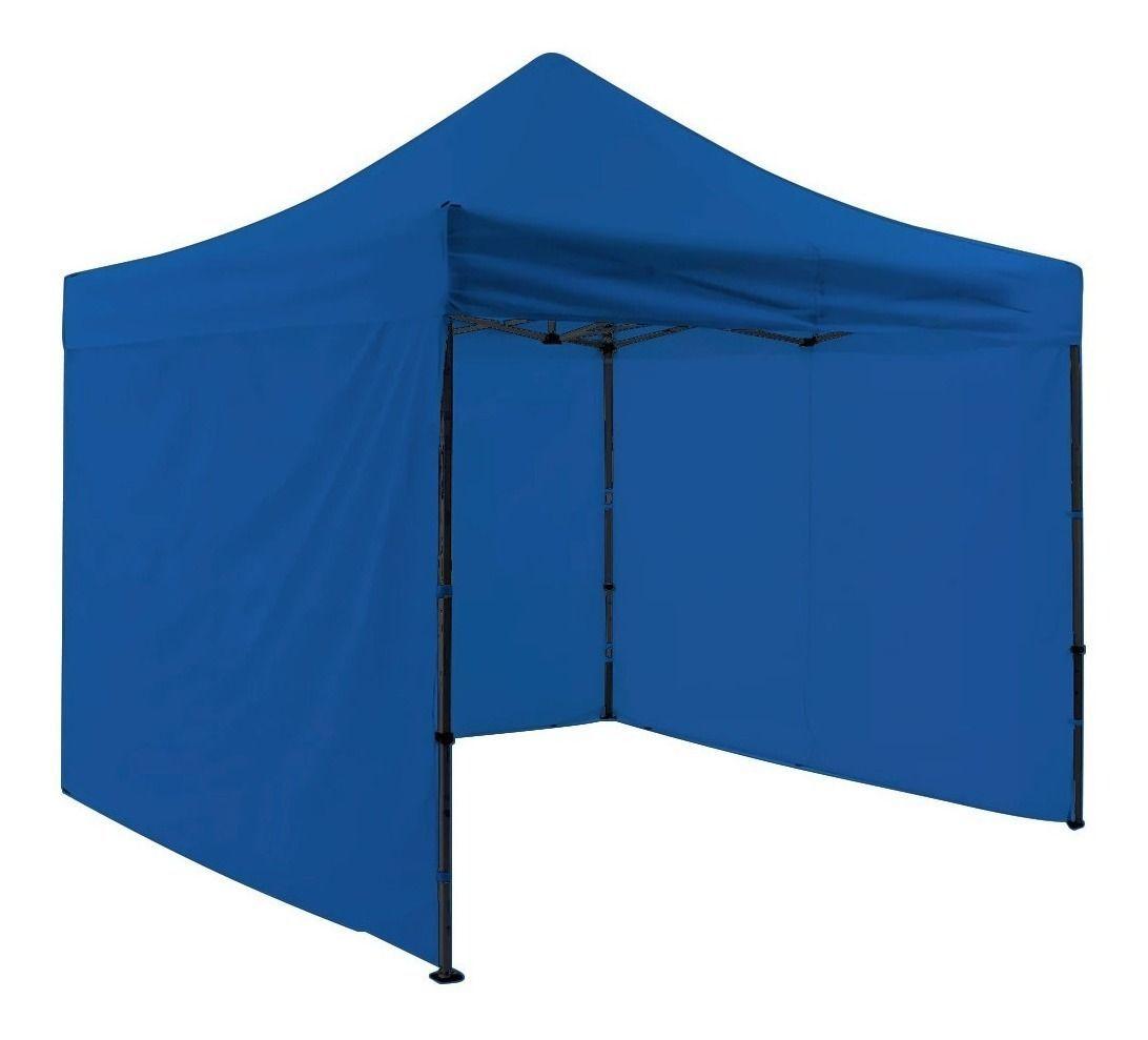 Toldo Plegable Jardimex 2x2 Paredes Antilluvia Proteccion UV Azul-0