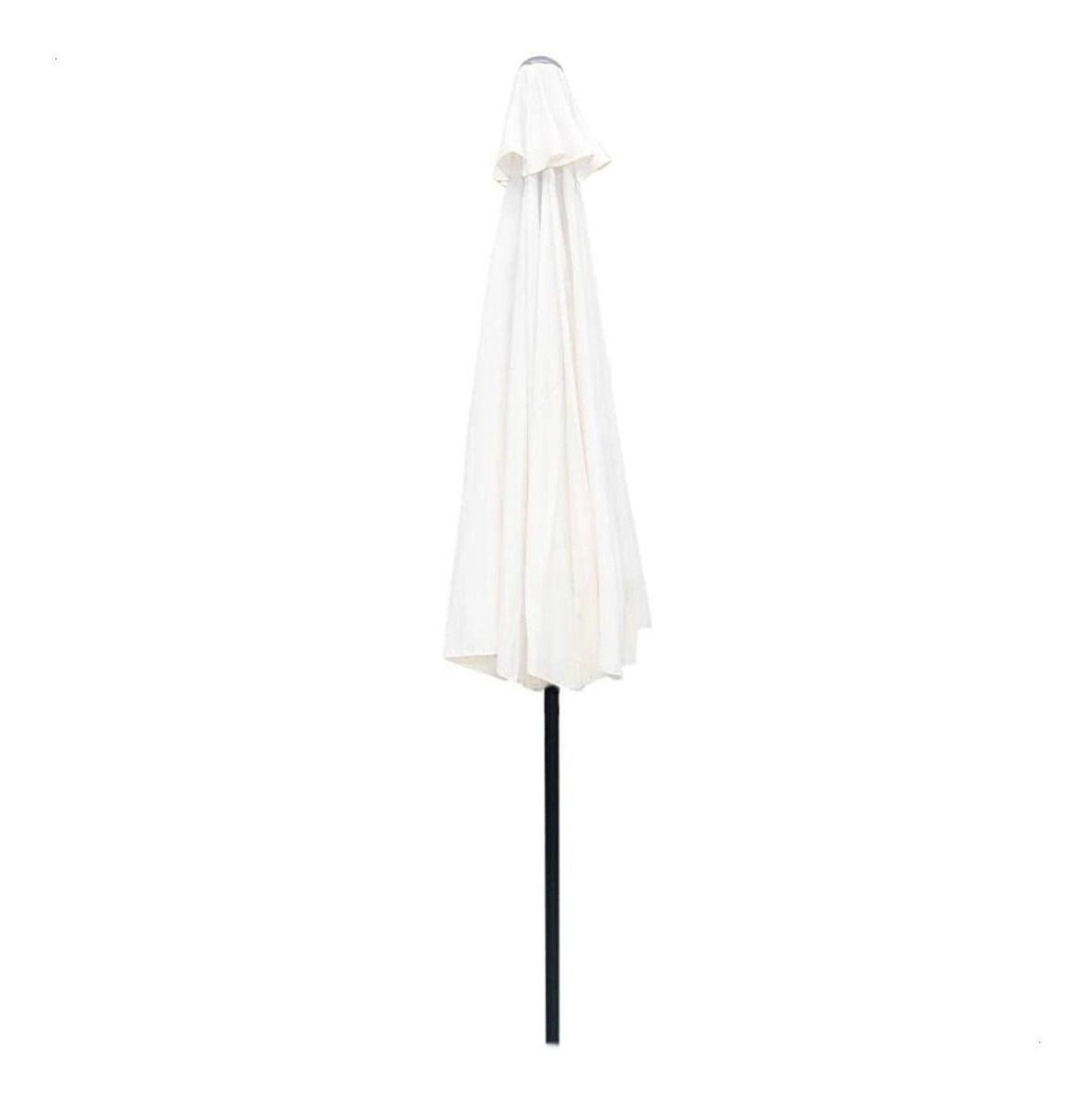 Quitasol 2,7 mt Blanco Plegable Ajustable Redondo -2