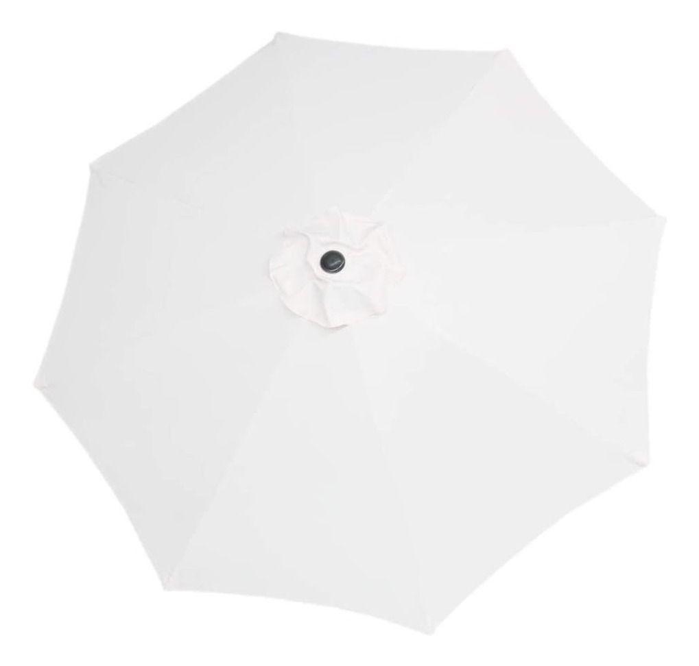 Quitasol 2,7 mt Blanco Plegable Ajustable Redondo -3