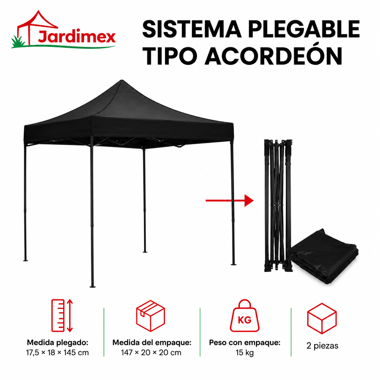 Quitasol 2,7 mt Blanco Plegable Ajustable Redondo -4