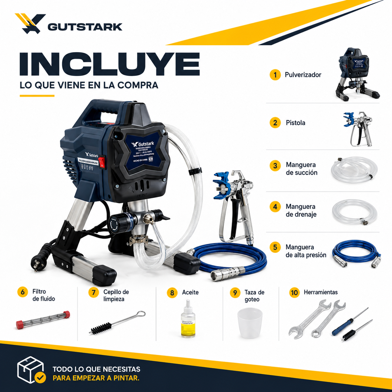 Pistola P/ Pintar Electrica Pulverizador  Industrial Sin Aire 3000psi-5