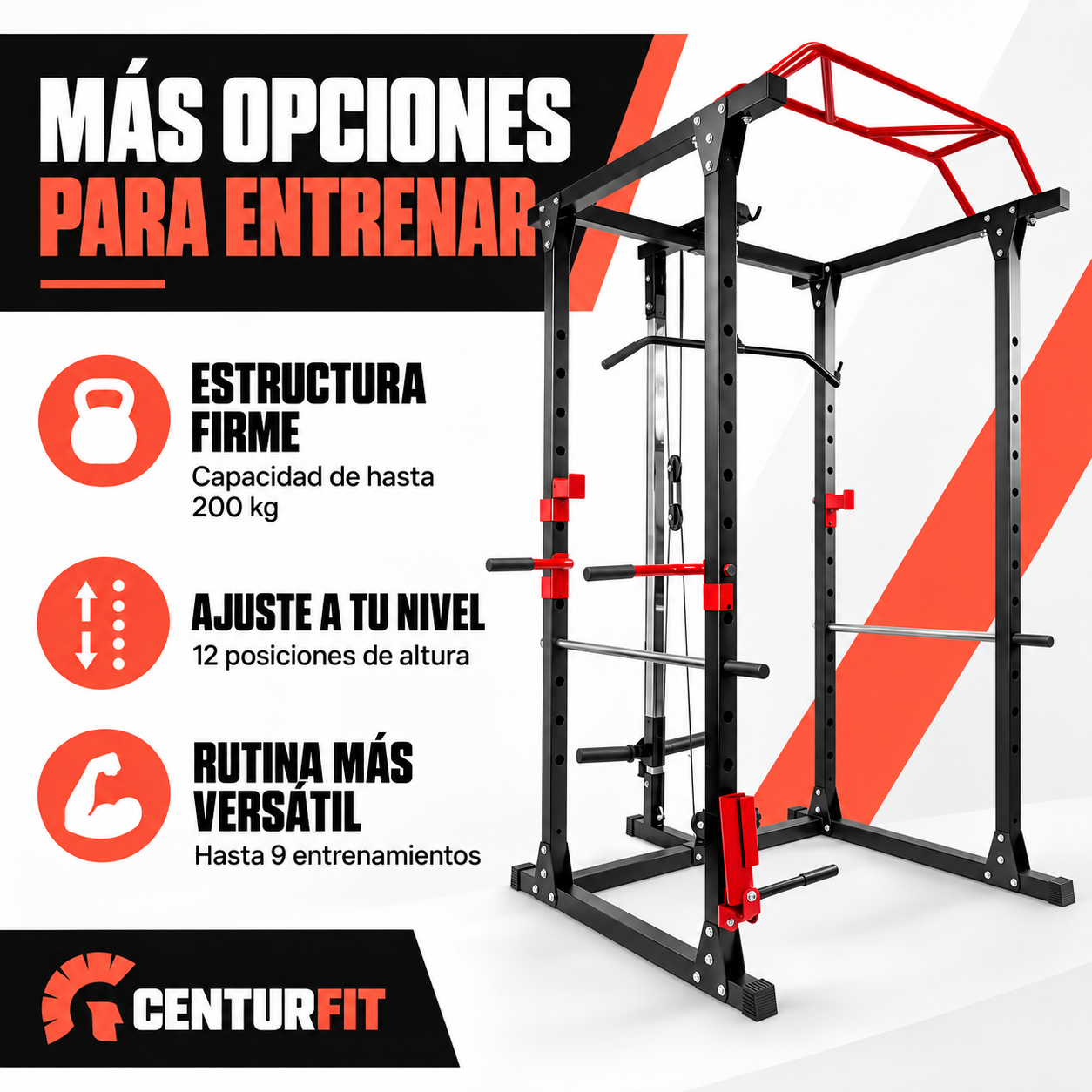 Power Rack Centurfit Multifuncional Tren Superior 9 Rutinas-2