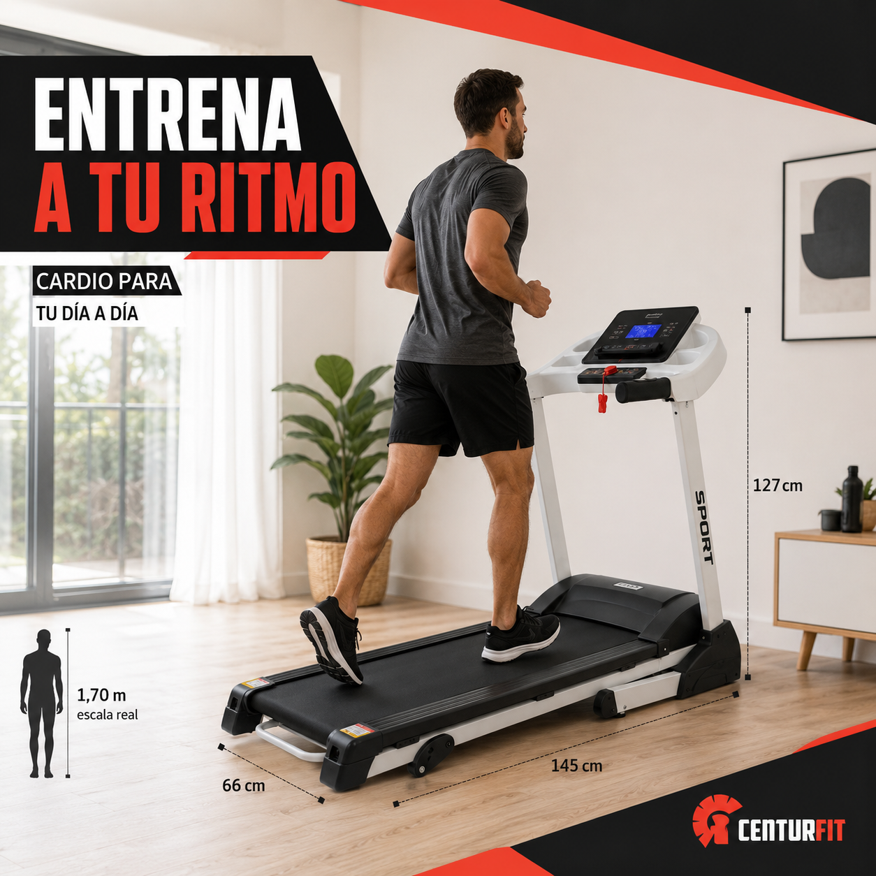 Trotadora Electrica Plegable Inclinacion 2hp 16km/h Bluetoot-5