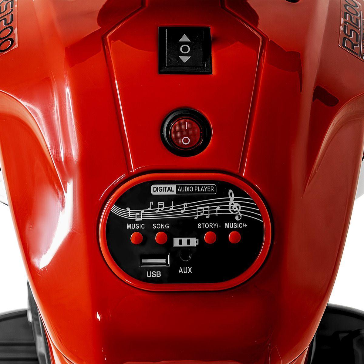 Moto Eléctrica Montable A Bateria Niño 6v Luces Musica Usb-2