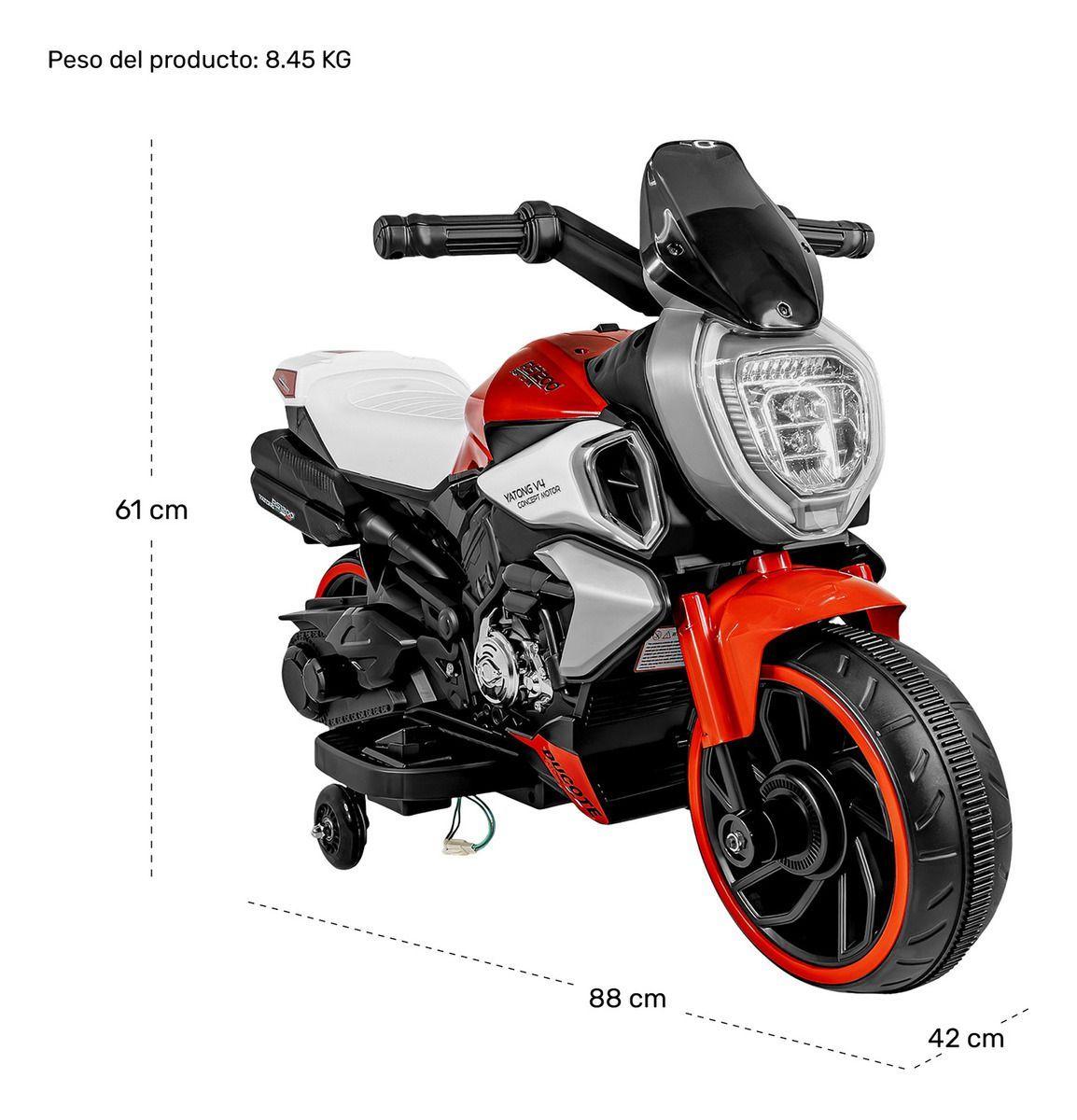 Moto Eléctrica Montable A Bateria Niño 6v Luces Musica Usb-5