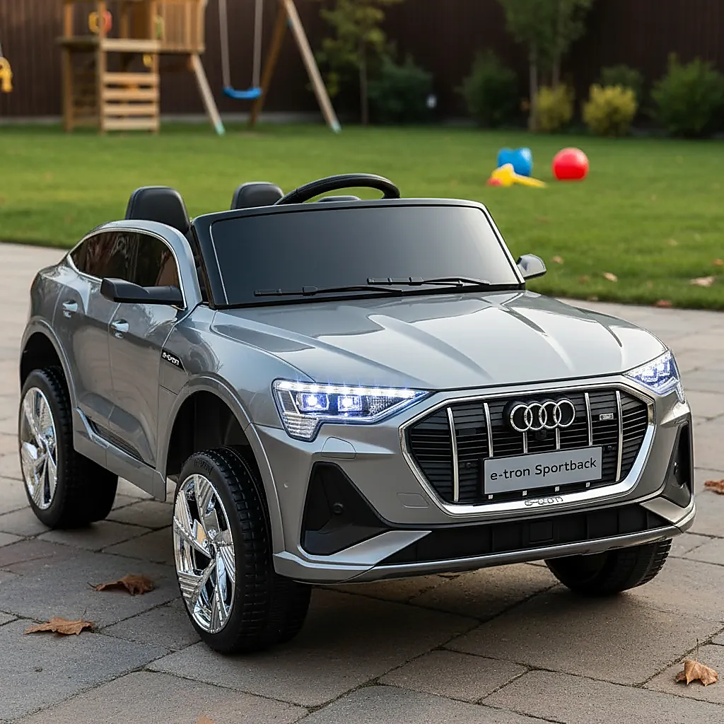 Auto Electrico Infantil 12V tipo Audi e tron Gris con Control Remoto-2