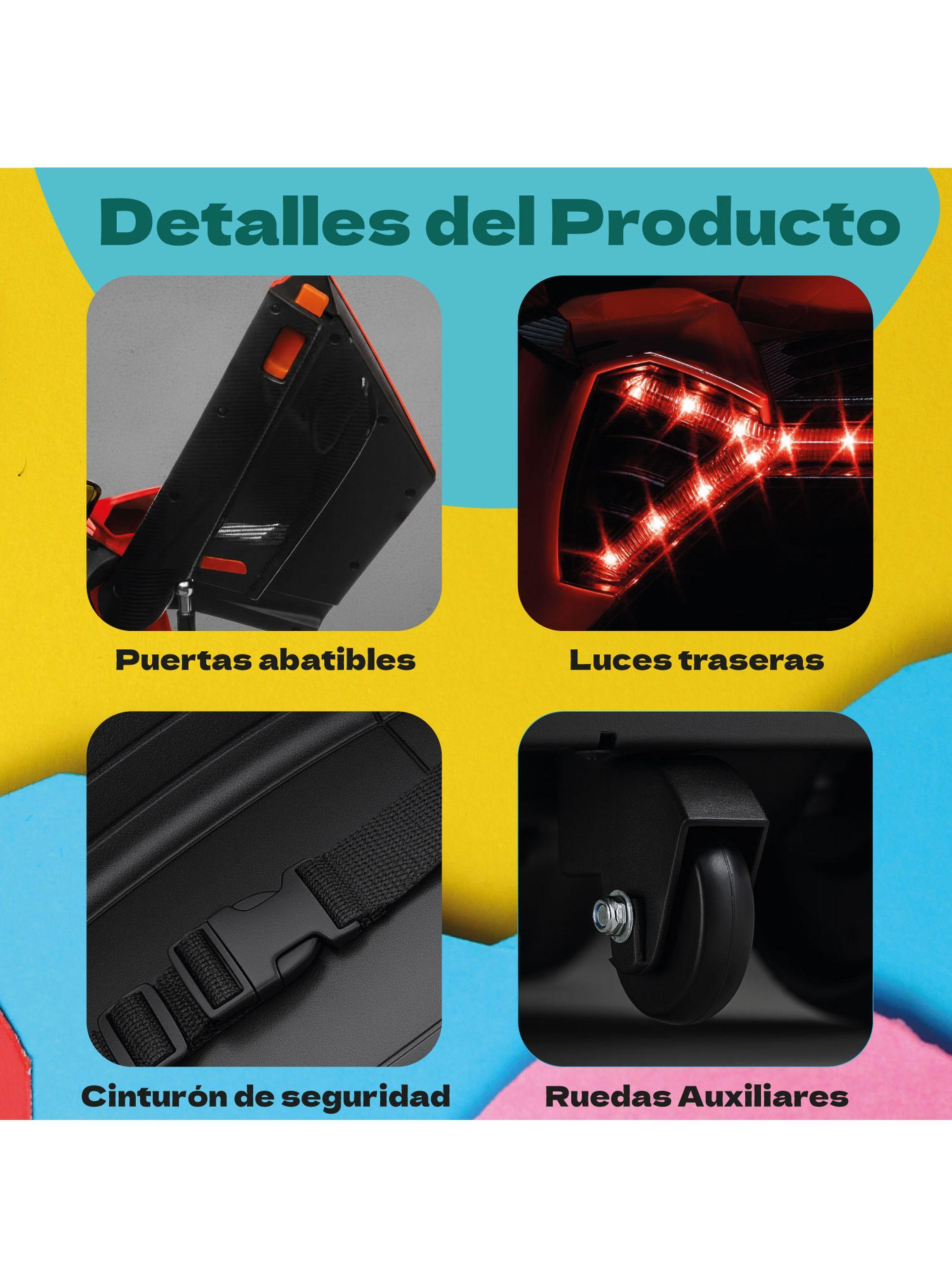 Auto Eléctrico Infantil Tipo Lamborghini 12V Control Remoto Luces Sonido MP3-5