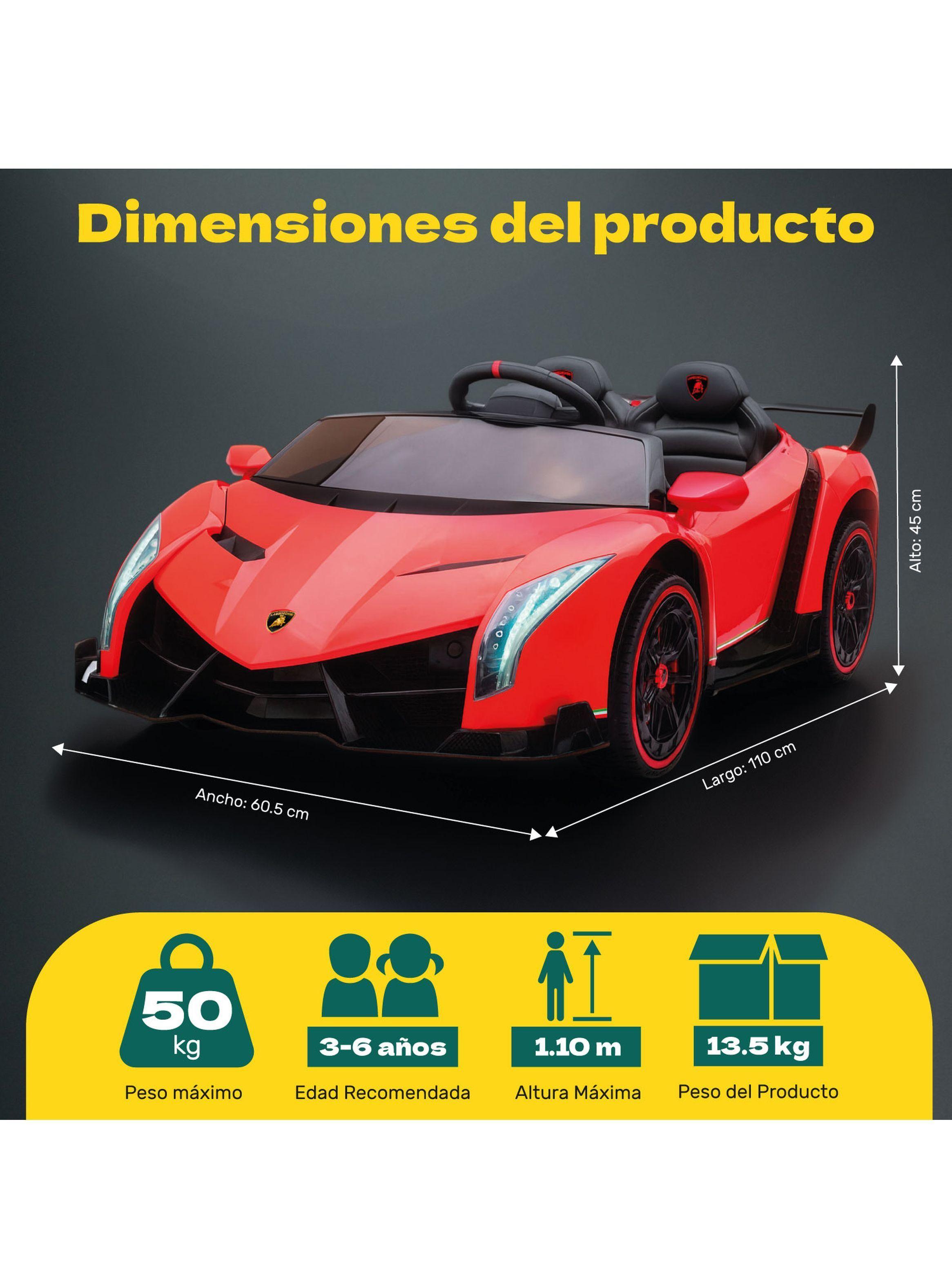 Auto Eléctrico Infantil Tipo Lamborghini 12V Control Remoto Luces Sonido MP3-8