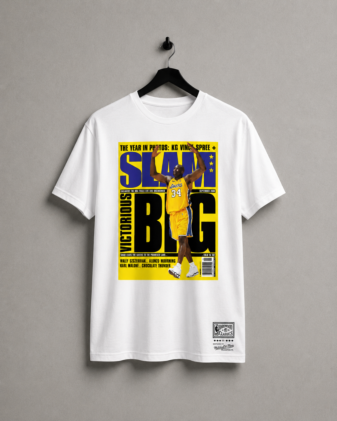 NBA Polera Slam Hombre Los Angeles Lakers Shaquille O'neal Blanco-2
