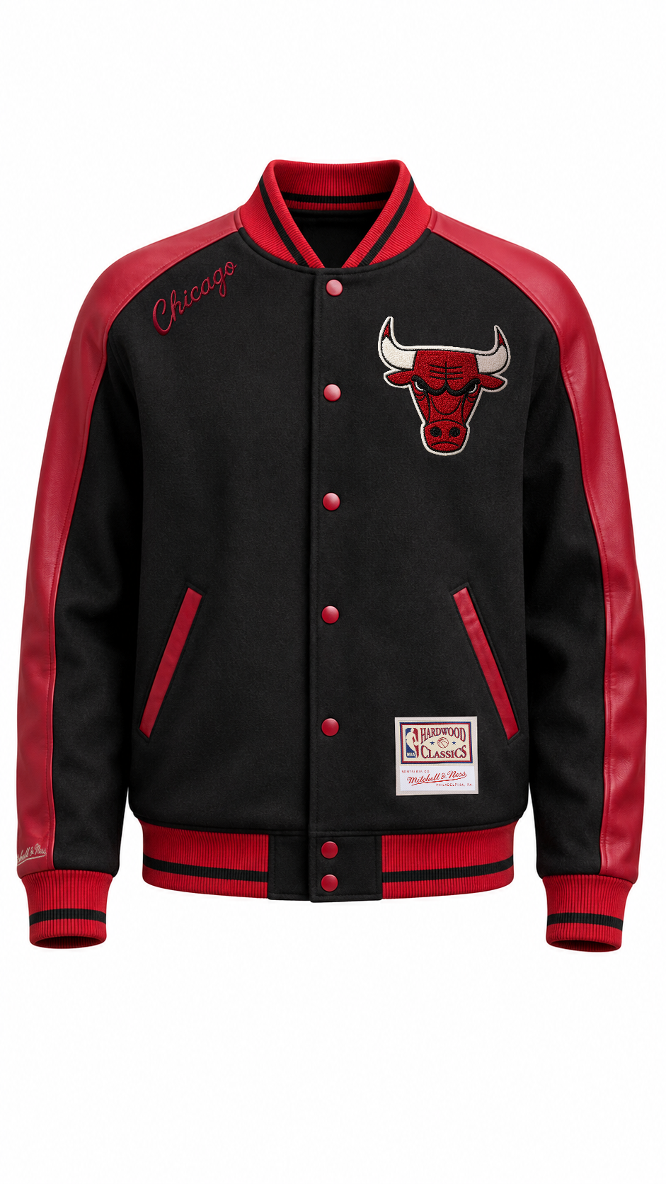 NBA Chaqueta Match UP Hombre Chicago Bulls Negro-0
