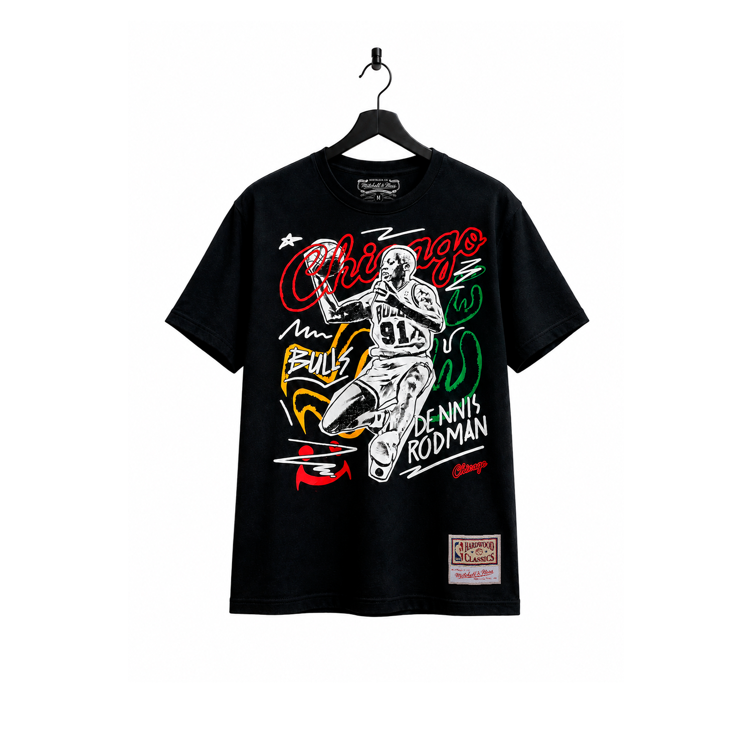 NBA Polera Chalked UP Hombre Chicago Bulls Dennis Rodman Negro-0