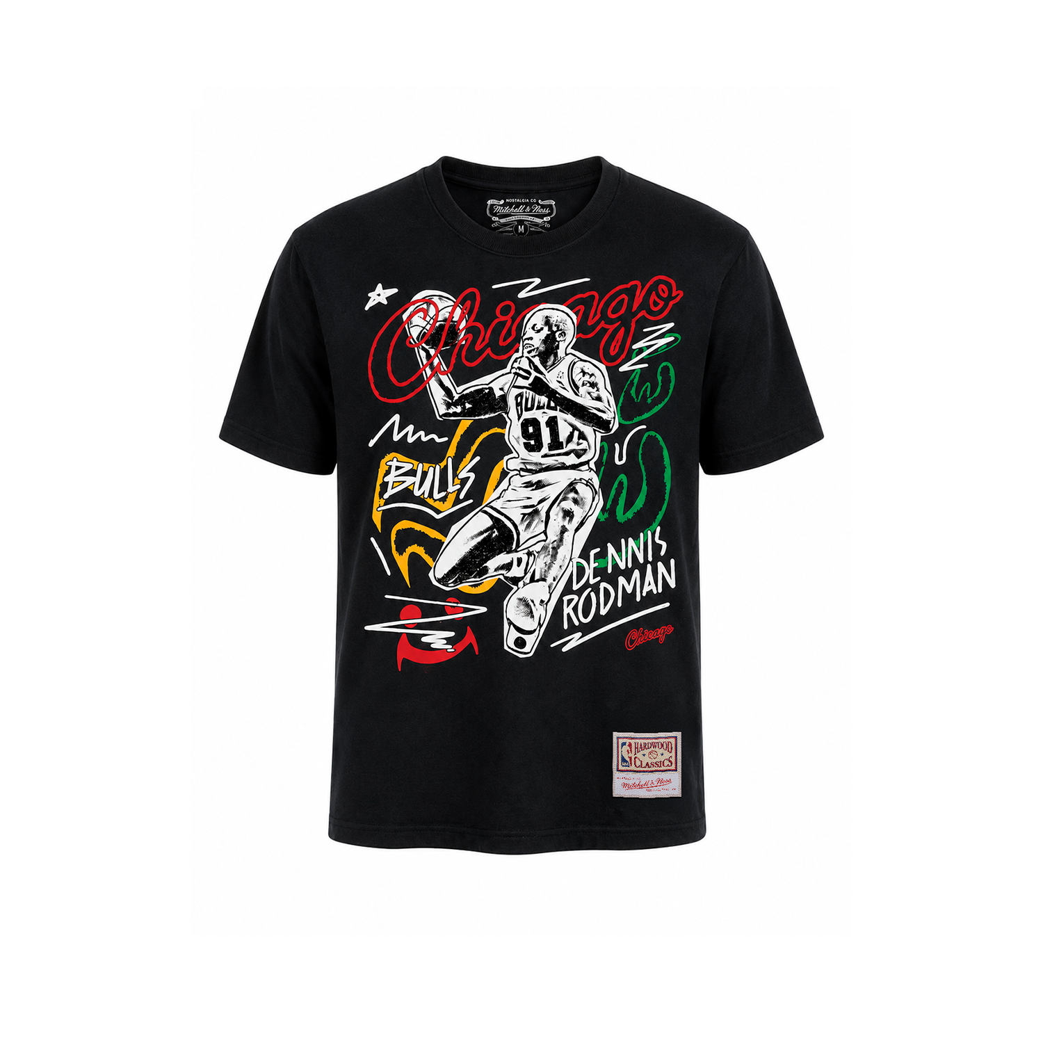 NBA Polera Chalked UP Hombre Chicago Bulls Dennis Rodman Negro-4