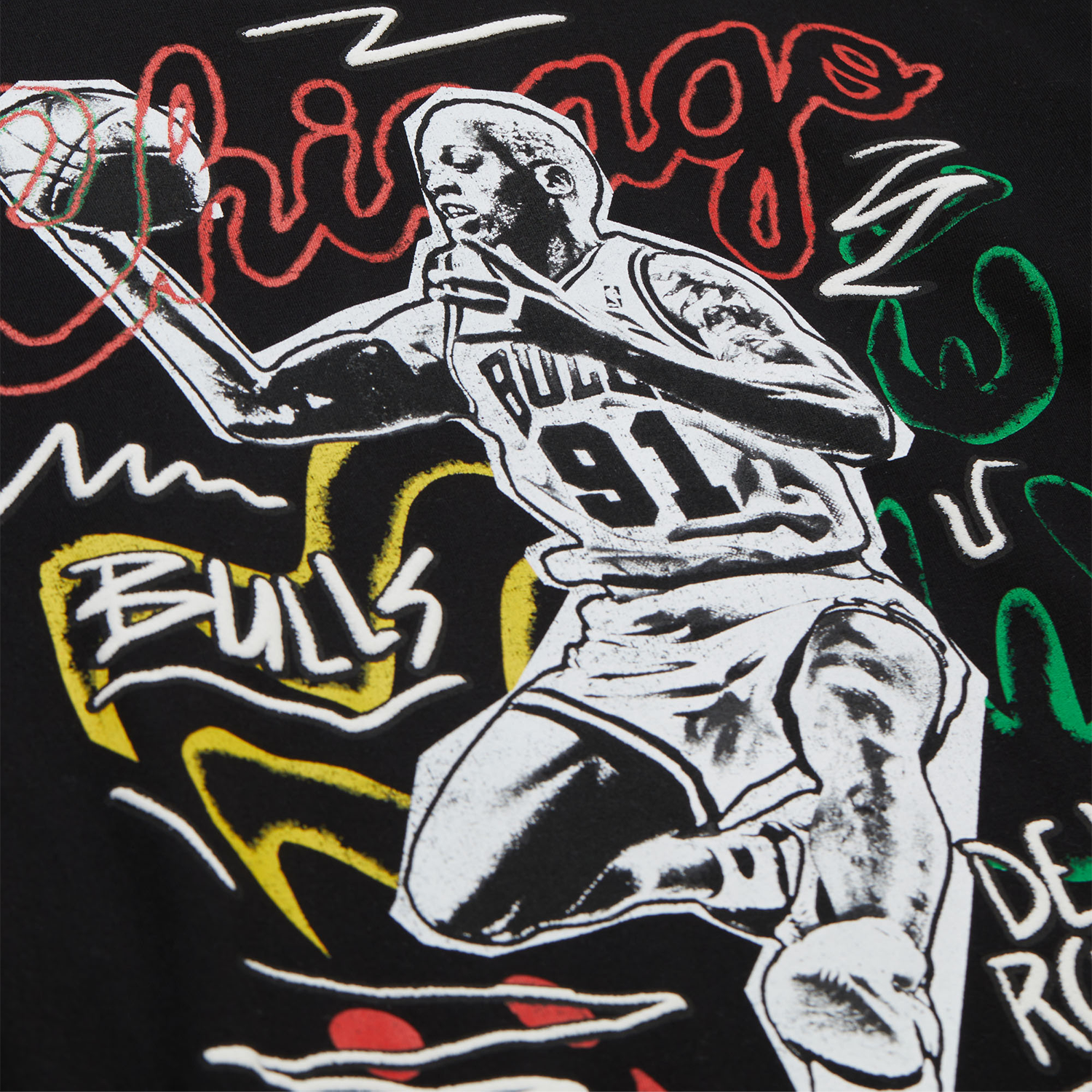 NBA Polera Chalked UP Hombre Chicago Bulls Dennis Rodman Negro-2